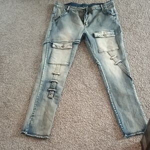 Stylish Distressed Cargo Jeans